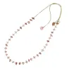 Collier quartz rose fil or
