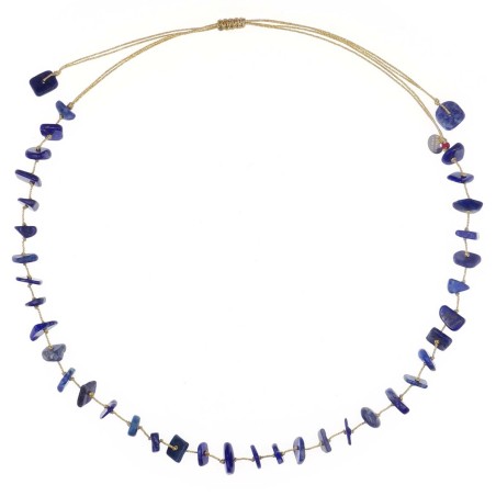 Collier lapis lazuli fil or