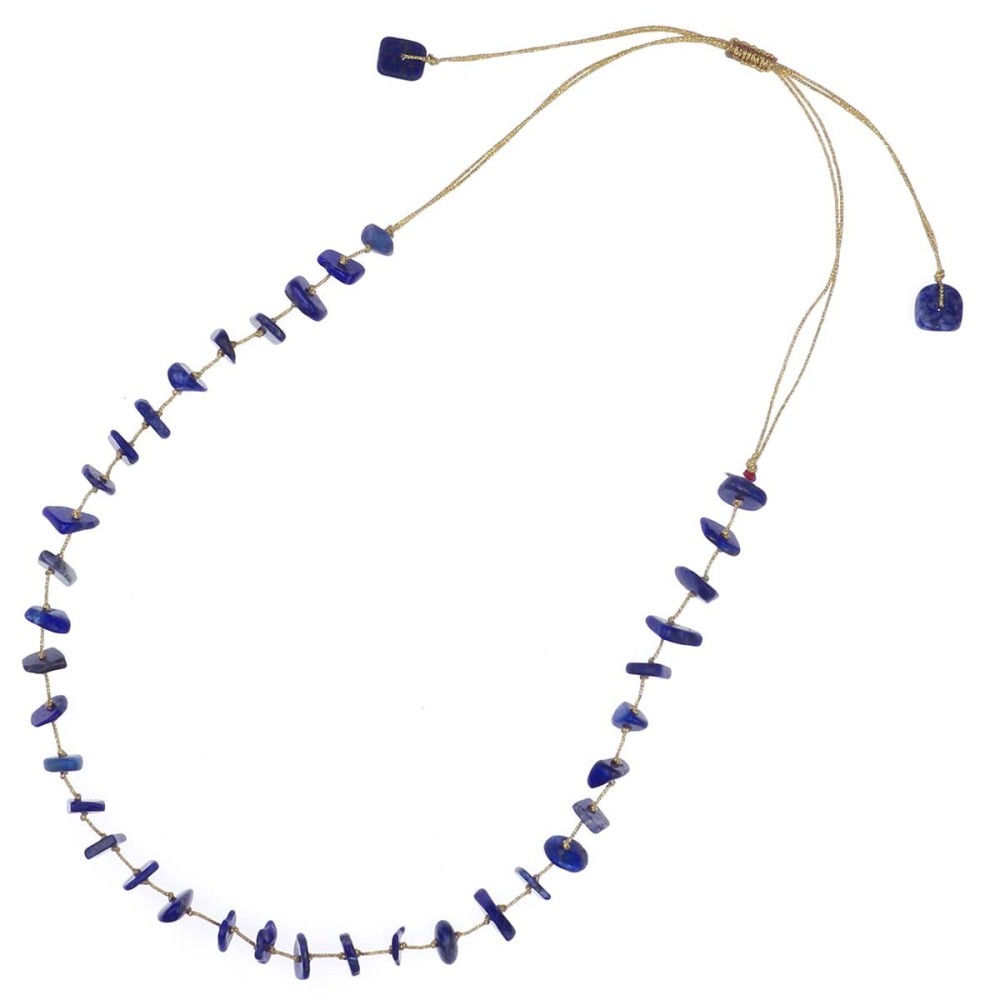 Collier lapis lazuli fil or