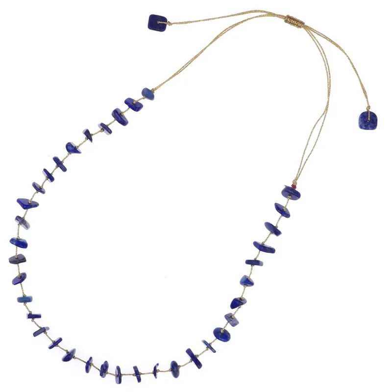 Collier lapis lazuli fil or