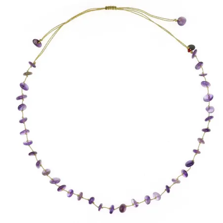 Collier améthyste fil or de vanessa simon