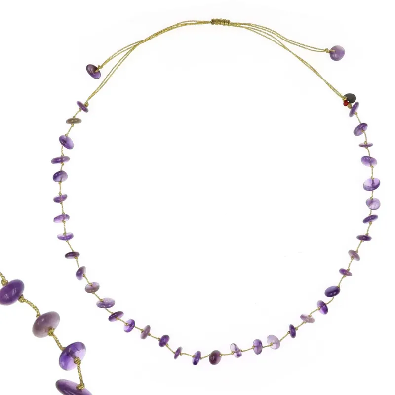 Collier améthyste fil or de vanessa simon