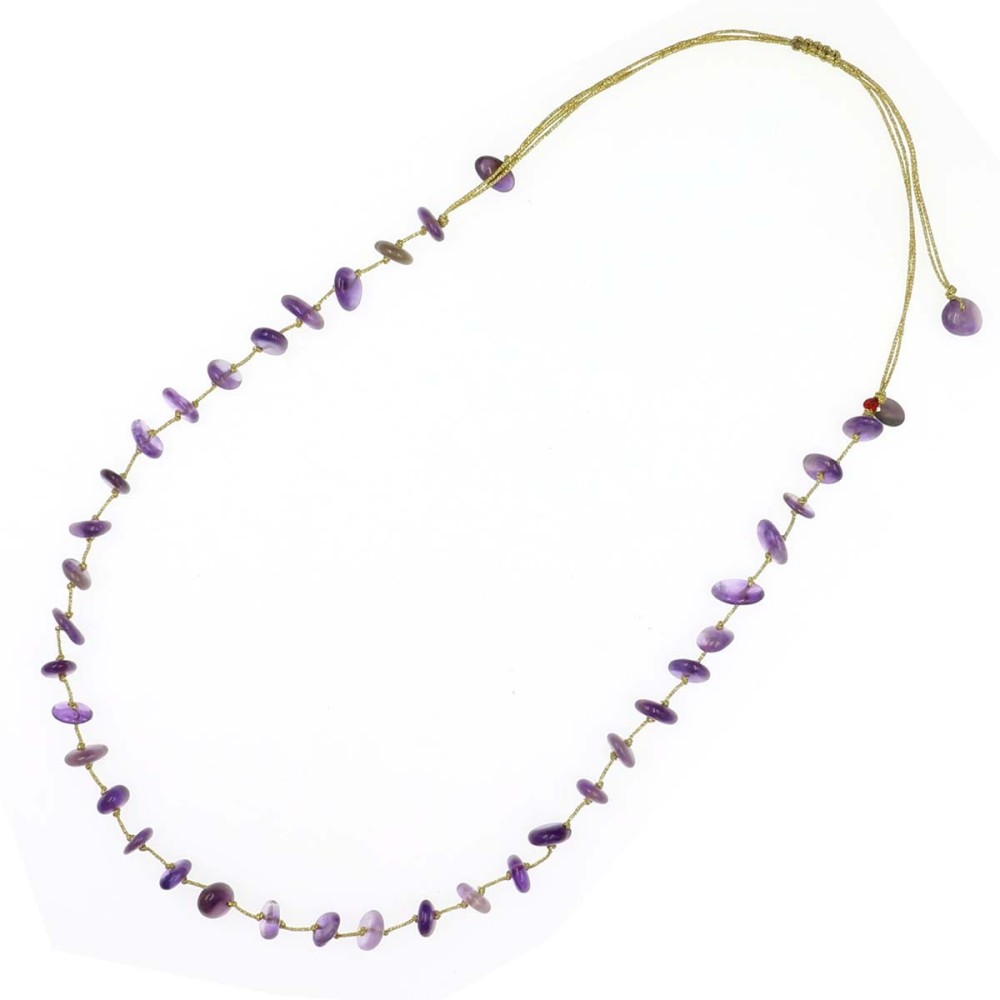 Collier améthyste fil or de vanessa simon