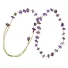 Collier en pierres naturelles Améthyste. Peut se porter en ras de cou ou sautoir selon votre envie  en bracelet 3 tours poignet
