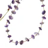 Collier en pierres naturelles Améthyste. Peut se porter en ras de cou ou sautoir selon votre envie  en bracelet 3 tours poignet