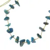 Collier en pierres naturelles Apatite centre Apatite brut sur fil moutarde. Fabriqué à la main dans le sud de la France. Réglabl