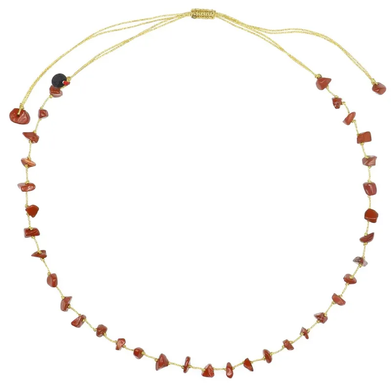 Collier en pierres naturelles jaspe .Peut se porter en ras de cou ou sautoir selon votre envie  en bracelet 3 tours poigne