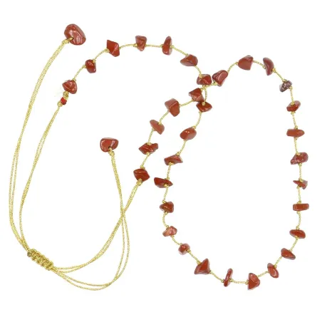 Collier en pierres naturelles jaspe .Peut se porter en ras de cou ou sautoir selon votre envie  en bracelet 3 tours poigne