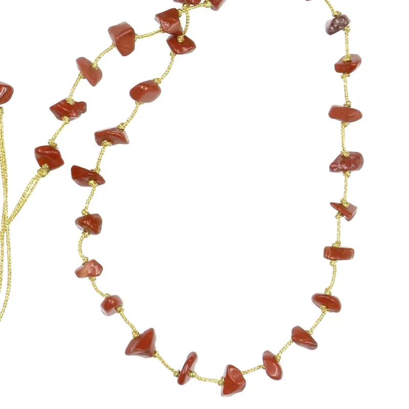 Collier en pierres naturelles jaspe .Peut se porter en ras de cou ou sautoir selon votre envie  en bracelet 3 tours poigne