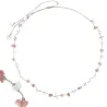Collier Quartz rose fil gris