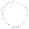 Collier Quartz rose fil gris