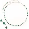 Collier Malachite fil gris