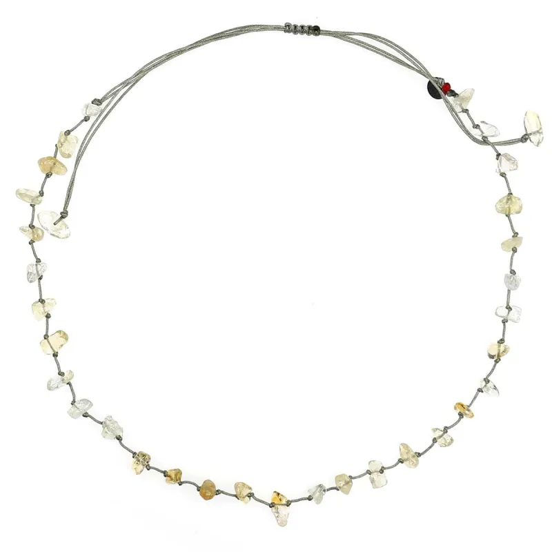 Collier citrine fil gris vanessa simon