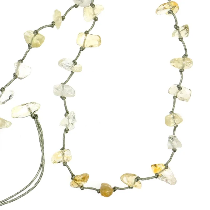 Collier citrine fil gris vanessa simon