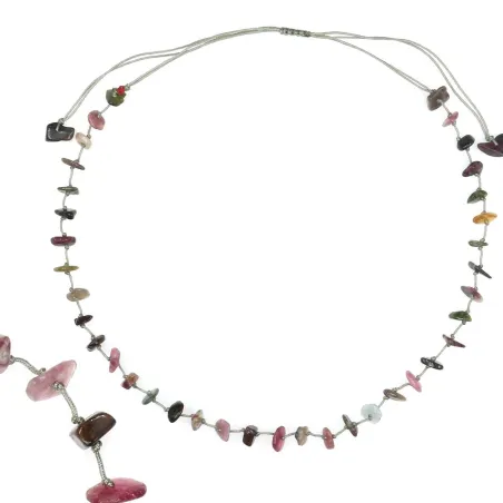 Collier  vanessa simon Tourmaline fil gris