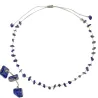 Collier Lapis-lazuli fil gris vanessa simon