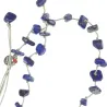 Collier en pierres naturelles Lapis-lazuli. Peut se porter en ras de cou ou sautoir selon votre envie  en bracelet 3 tours poign