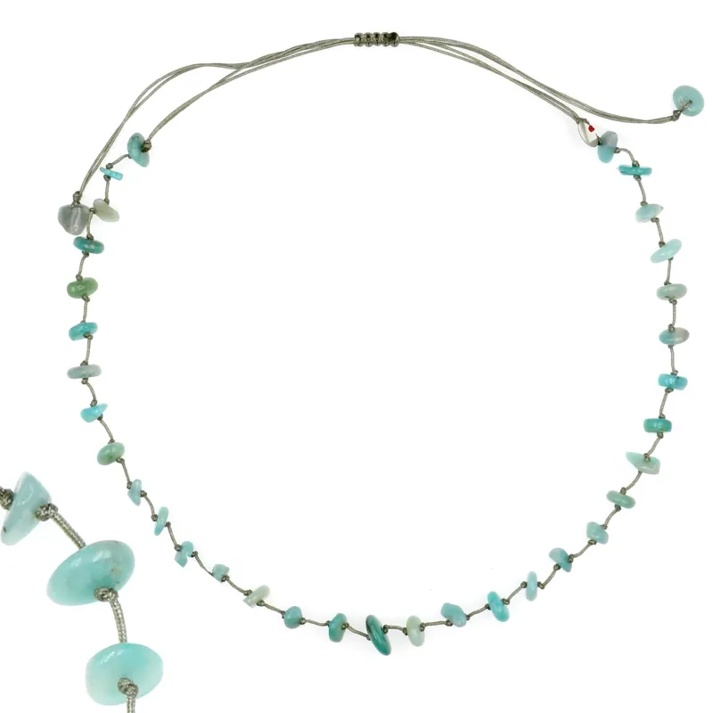 Collier Amazonite fil gris vanessa simon