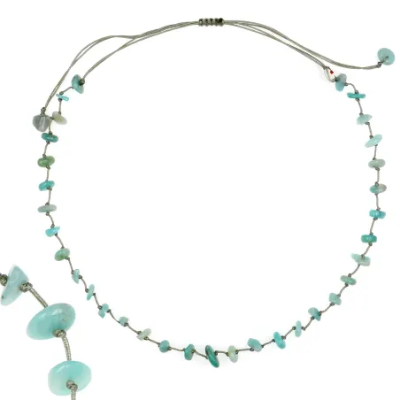 Collier Amazonite fil gris vanessa simon