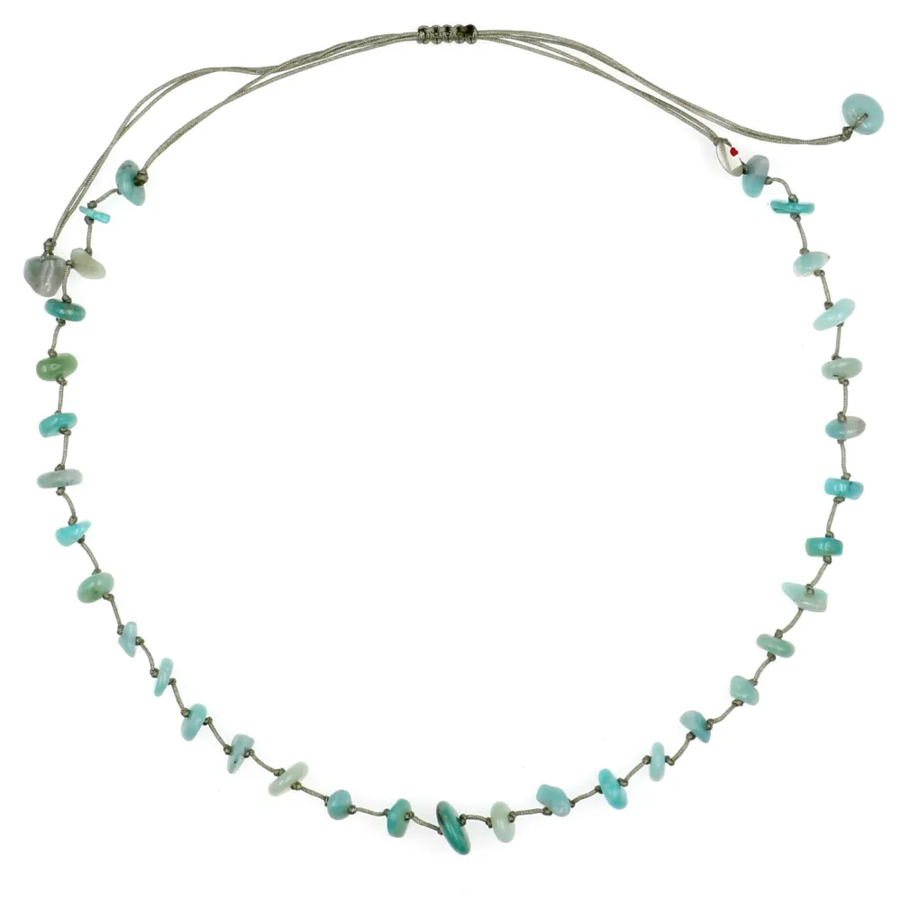 Collier Amazonite fil gris vanessa simon