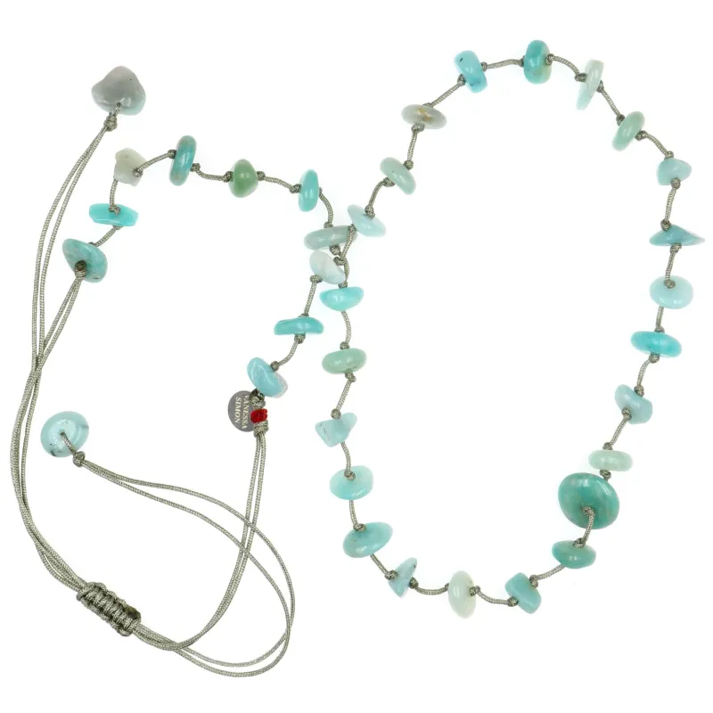 Collier Amazonite fil gris vanessa simon