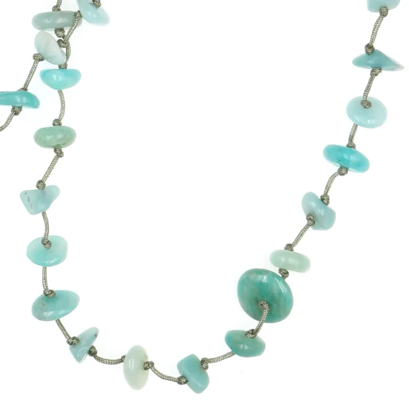 Collier Amazonite fil gris vanessa simon