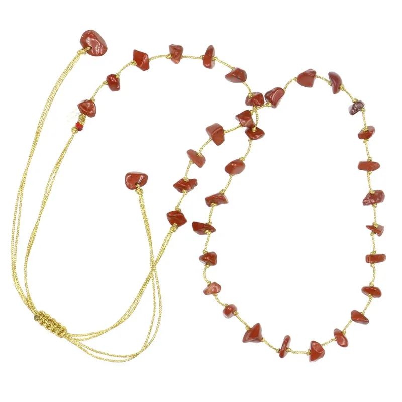 Collier en pierres naturelles jaspe .Peut se porter en ras de cou ou sautoir selon votre envie  en bracelet 3 tours poigne