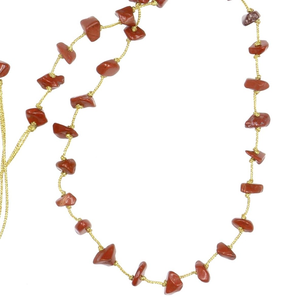 Collier en pierres naturelles jaspe .Peut se porter en ras de cou ou sautoir selon votre envie  en bracelet 3 tours poigne