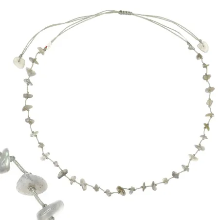 Collier  vanessa simon Labradorite fil gris