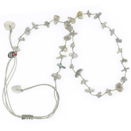 Collier en pierres naturelles Labradorite. Peut se porter en ras de cou ou sautoir selon votre envie  en bracelet 3 tours poigne