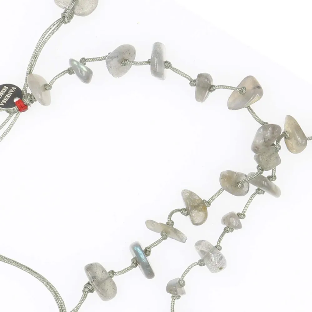 Collier  vanessa simon Labradorite fil gris