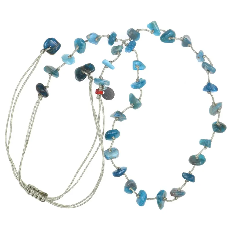Collier Apatite fil gris vanessa simon