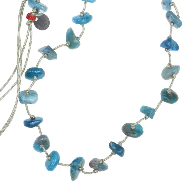 Collier Apatite fil gris vanessa simon