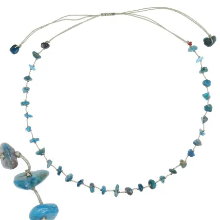 Collier Apatite fil gris vanessa simon