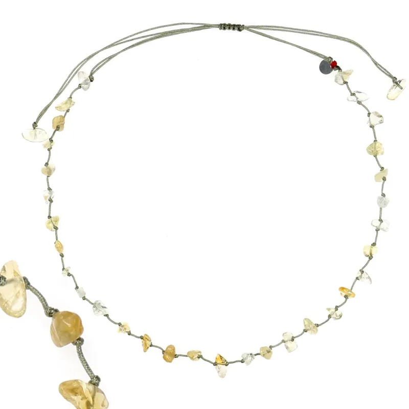 Collier citrine fil gris vanessa simon