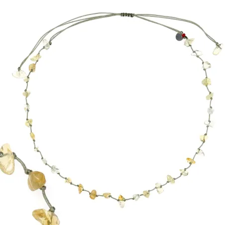 Collier citrine fil gris vanessa simon