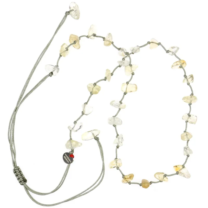 Collier en pierres naturelles Citrine. Peut se porter en ras de cou ou sautoir selon votre envie  en bracelet 3 tours poignet et