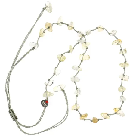 Collier en pierres naturelles Citrine. Peut se porter en ras de cou ou sautoir selon votre envie  en bracelet 3 tours poignet et