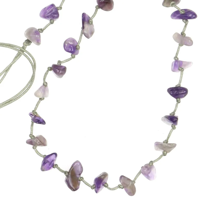 Collier Améthyste fil gris vanessa simon