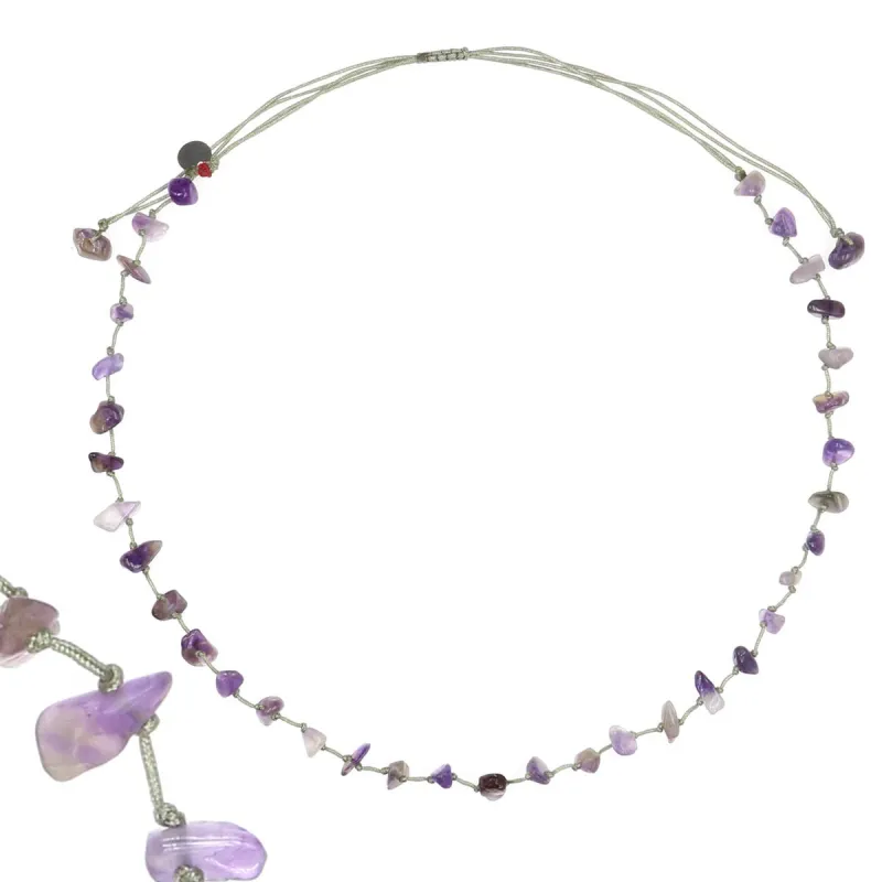 Collier Améthyste fil gris vanessa simon