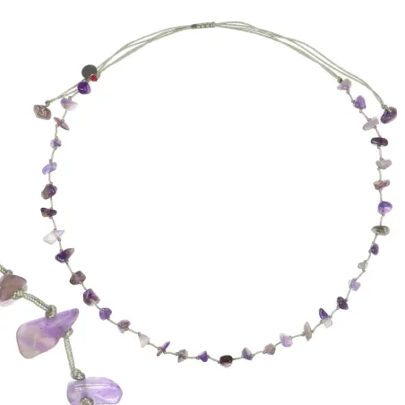Collier Améthyste fil gris vanessa simon