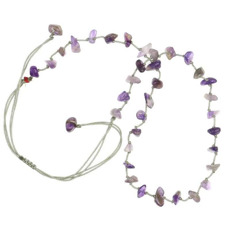 Collier Améthyste fil gris vanessa simon