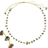 Collier Oeil de Tigre  sur fil moutarde vanessa simon