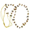 Collier Oeil de Tigre  sur fil moutarde vanessa simon