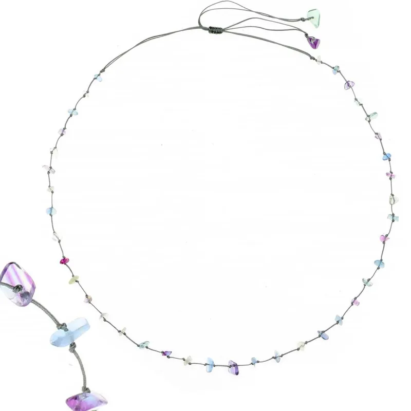 Collier Fluorite fil gris vanessa simon