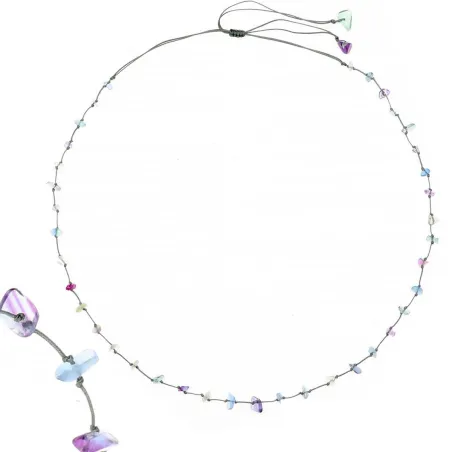Collier Fluorite fil gris vanessa simon