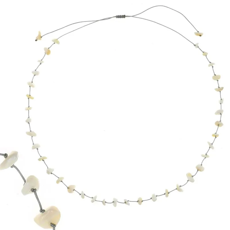 Collier vanessa simon Coquillage fil gris