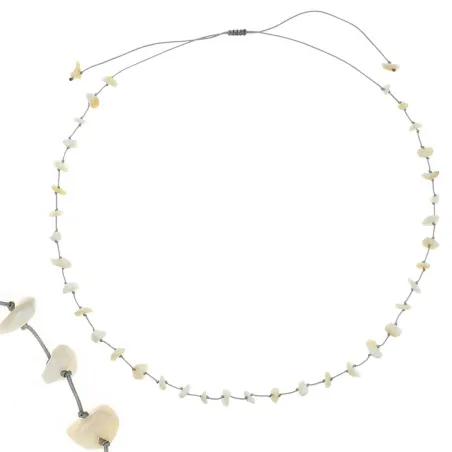 Collier vanessa simon Coquillage fil gris