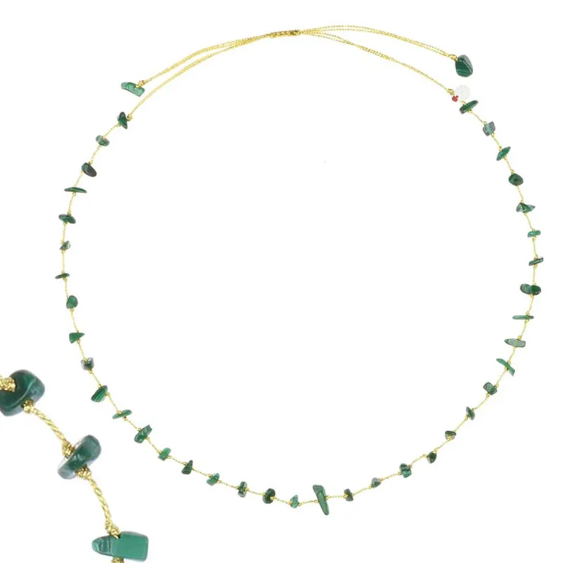 Collier vanessa simon malachite fil or