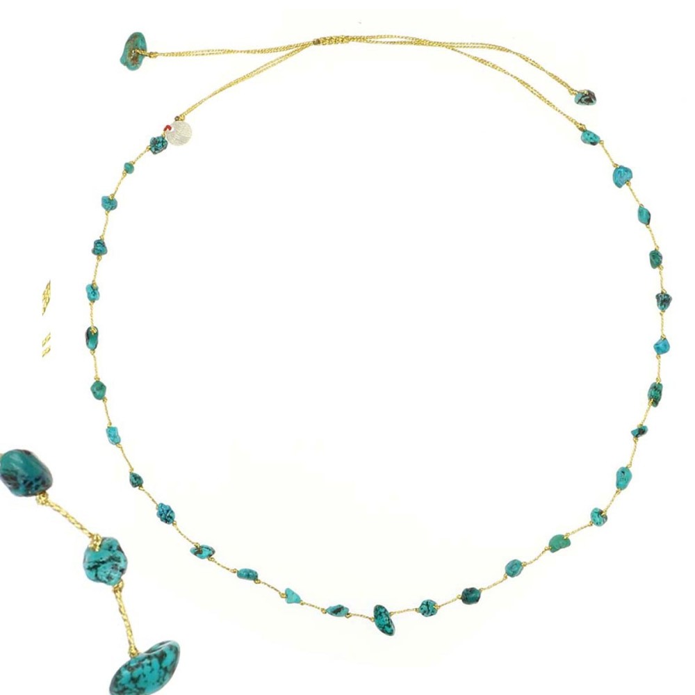 Collier vanessa simon turquoise fil or